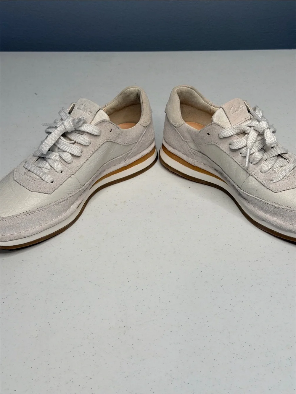 Clarks Women's Cream and Tan Sneakers - Picture 6 of 10